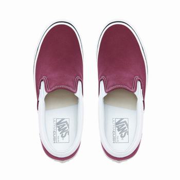 Damske Tenisky Vans Anaheim Factory Classic Slip-On 98 Biele Bordove VA73JGFZD